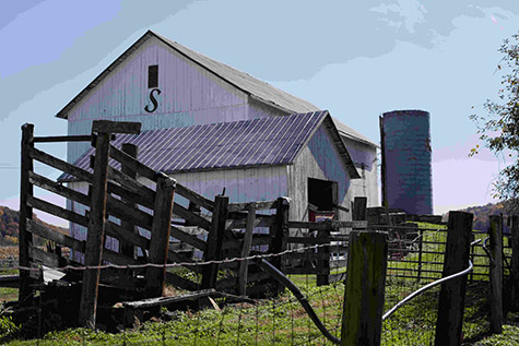 barn and cattle ramp